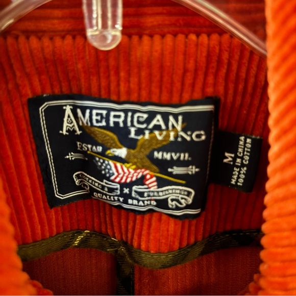 Corduroy Jacket  Rust Orange Size M Vintage Style 100% Cotton - Picture 2 of 6